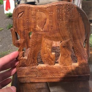 Elephant Wood Bookend/Book Shelf